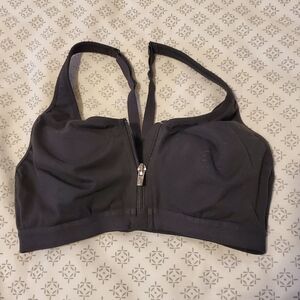 Victoria Secret Sport Black Zipper Front Bra 34B